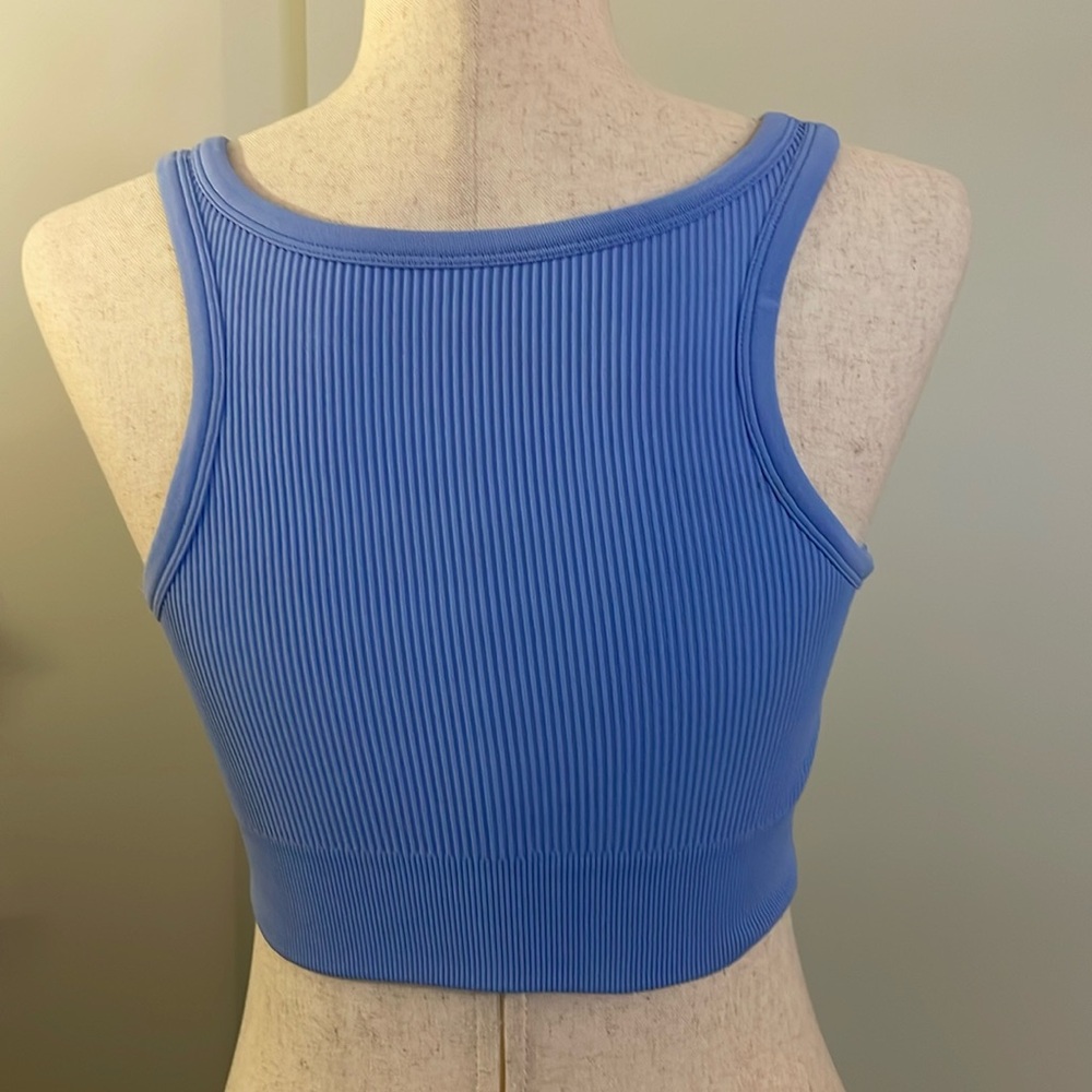 Periwinkle Ribbed Sports Bra - Picture 2 of 6